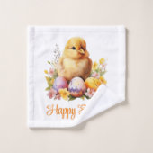 Schattigee Waterverf Gele Kip met Eieren Bad Handdoek (Wasdoekje)