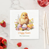 Schattigee Waterverf Gele Kip met Eieren Servet (Insitu)