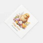 Schattigee Waterverf Gele Kip met Eieren Servet (Hoek)