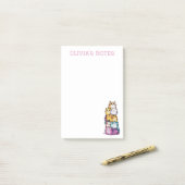 Schattigee Waterverf Gepersonaliseerde Cat Lovers  Post-it® Notes (Op bureau)