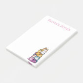 Schattigee Waterverf Gepersonaliseerde Cat Lovers  Post-it® Notes (Schuin)