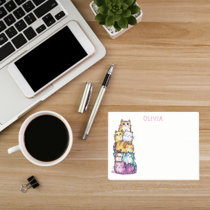 Schattigee Waterverf Gepersonaliseerde Cat Lovers Post-it® Notes