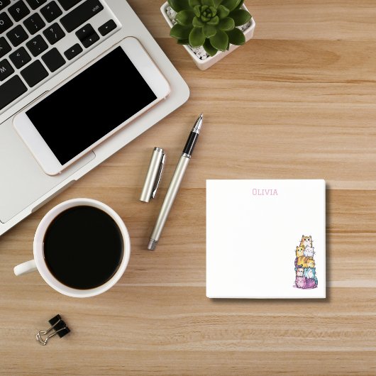 Schattigee Waterverf Gepersonaliseerde Cat Lovers  Post-it® Notes