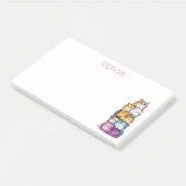 Schattigee Waterverf Gepersonaliseerde Cat Lovers  Post-it® Notes (Schuin)