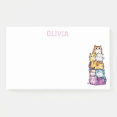 Schattigee Waterverf Gepersonaliseerde Cat Lovers  Post-it® Notes (Voorkant)