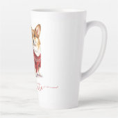 Schattigee Waterverf Gepersonaliseerde Kerst Corgi Latte Mok (Rechts)