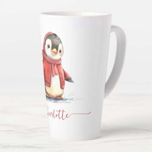 Schattigee Waterverf Gepersonaliseerde Kerstmis Pi Latte Mok (Rechterhoek)