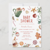 Schattigee Waterverf | Gezellige kerst thema Baby Kaart (Voorkant)