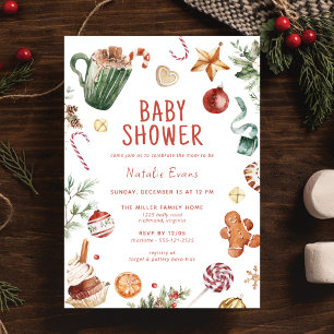 Schattigee Waterverf   Gezellige kerst thema Baby  Kaart