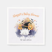 Schattigee Waterverf Ghost Pumpkin Baby shower ser Servet (Voorkant)