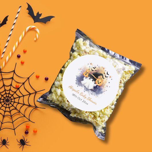 Schattigee Waterverf Ghost Pumpkin Gothic Baby sho Ronde Sticker