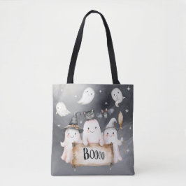 Schattigee Waterverf Ghosts BOO Spooky Friends Tote Bag