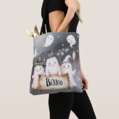 Schattigee Waterverf Ghosts BOO Spooky Friends Tote Bag (Dichtbij)
