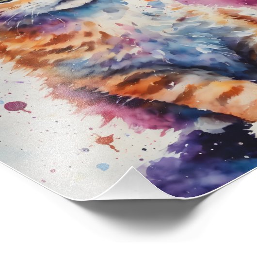 Schattigee Waterverf Ginger Kitten Foto Afdruk (Hoek)