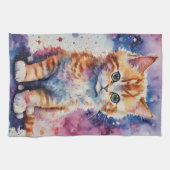 Schattigee Waterverf Ginger Kitten Theedoek (Horizontaal)