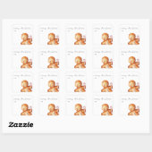 Schattigee Waterverf Gingerbread Man | Vrolijk ker Vierkante Sticker (Vel)