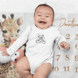 Schattigee Waterverf Giraffe Baby Milestone Fleece Deken