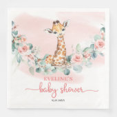 Schattigee waterverf giraffe eucalyptus en blozen servet (Voorkant)