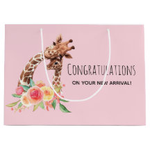 Schattigee Waterverf Giraffe Moeder & Baby Meisje