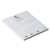 Schattigee Waterverf Gnome Leraar Met ABCD Kubusse Notitieblok (Schuin)