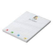 Schattigee Waterverf Gnome Leraar Met ABCD Kubusse Notitieblok (Linkerzijde)