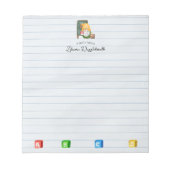 Schattigee Waterverf Gnome Leraar Met ABCD Kubusse Notitieblok (Voorkant)