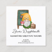 Schattigee Waterverf Gnome Leraar Met Apple Vierkante Visitekaartje (Voorkant)