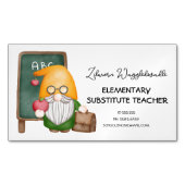 Schattigee Waterverf Gnome Teacher Magnetisch Visitekaartje (Voorkant)
