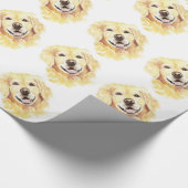 Schattigee Waterverf Golden Retriever Dog Pet Anim Cadeaupapier (Hoek)