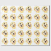 Schattigee Waterverf Golden Retriever Dog Pet Anim Cadeaupapier (Vlak)