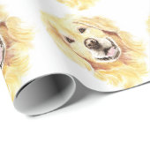 Schattigee Waterverf Golden Retriever Dog Pet Anim Cadeaupapier (Rol Hoek)
