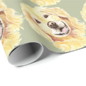 Schattigee Waterverf Golden Retriever Dog Pet Anim Cadeaupapier (Rol Hoek)