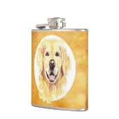Schattigee Waterverf Golden Retriever Dog Pet Anim Heupfles (Links)