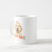 Schattigee Waterverf Golden Retriever Peach Floral Koffiemok (Voorkant links)