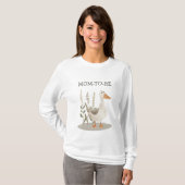 Schattigee Waterverf Goose Mom-to-be T-shirt (Voorkant volledig)