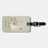 Schattigee Waterverf Goose Whimsy Bagagelabel (Voorkant horizontaal)