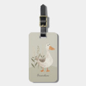Schattigee Waterverf Goose Whimsy Bagagelabel (Voorkant verticaal)