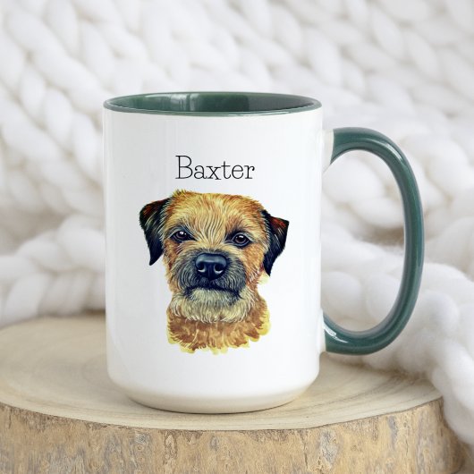 Schattigee Waterverf Grappige Border Terrier Honde Mok
