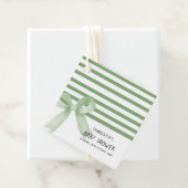Schattigee Waterverf Green Bow Baby shower Bedankjes Labels (In situ)
