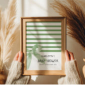 Schattigee Waterverf Green Bow Baby shower Welkoms Poster