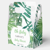 Schattigee Waterverf Groen Tropisch Blad Baby show Bedankdoosjes (Geopend)