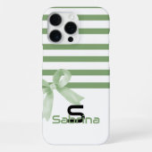 Schattigee Waterverf Groene Bow Stripes iPhone Hoesje (Achterkant)