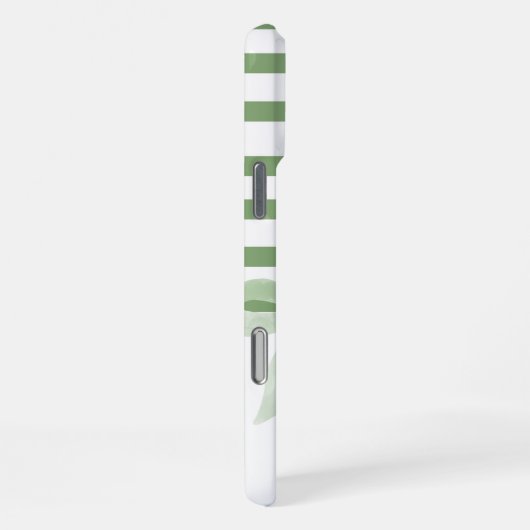 Schattigee Waterverf Groene Bow Stripes iPhone Hoesje (Rechterkant)