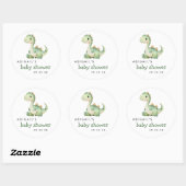 Schattigee Waterverf Groene Dinosaurus Baby shower Ronde Sticker (Vel)