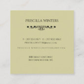 Schattigee Waterverf Guitar Frog Butterfly Vierkante Visitekaartje (Achterkant)