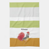 Schattigee Waterverf Haan gepersonaliseerd Theedoek (Verticaal)
