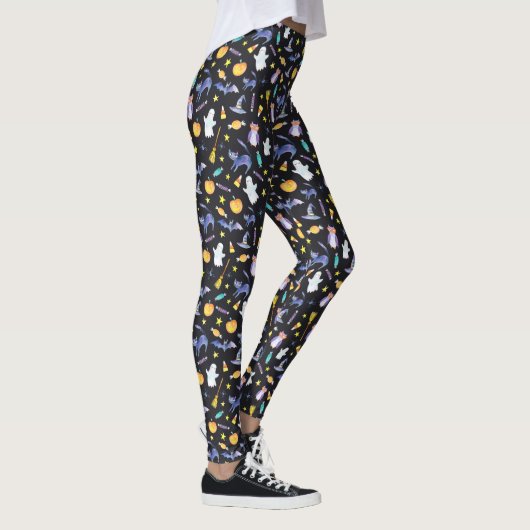 Schattigee Waterverf Halloween Pattern Leggings (Rechts)