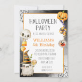 Schattigee Waterverf Halloween verjaardagsfeest Kaart (Voorkant)