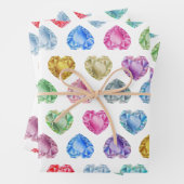 Schattigee Waterverf Hart Edelsteen Kleurrijke Ple Inpakpapier Vel (In situ)