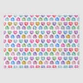 Schattigee Waterverf Hart Edelsteen Kleurrijke Ple Tissuepapier (Voorkant)